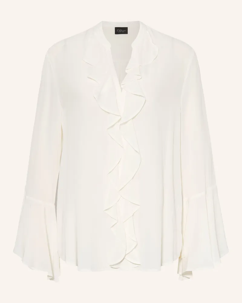 S.Oliver Blusenshirt Mit Volants weiss Weiss