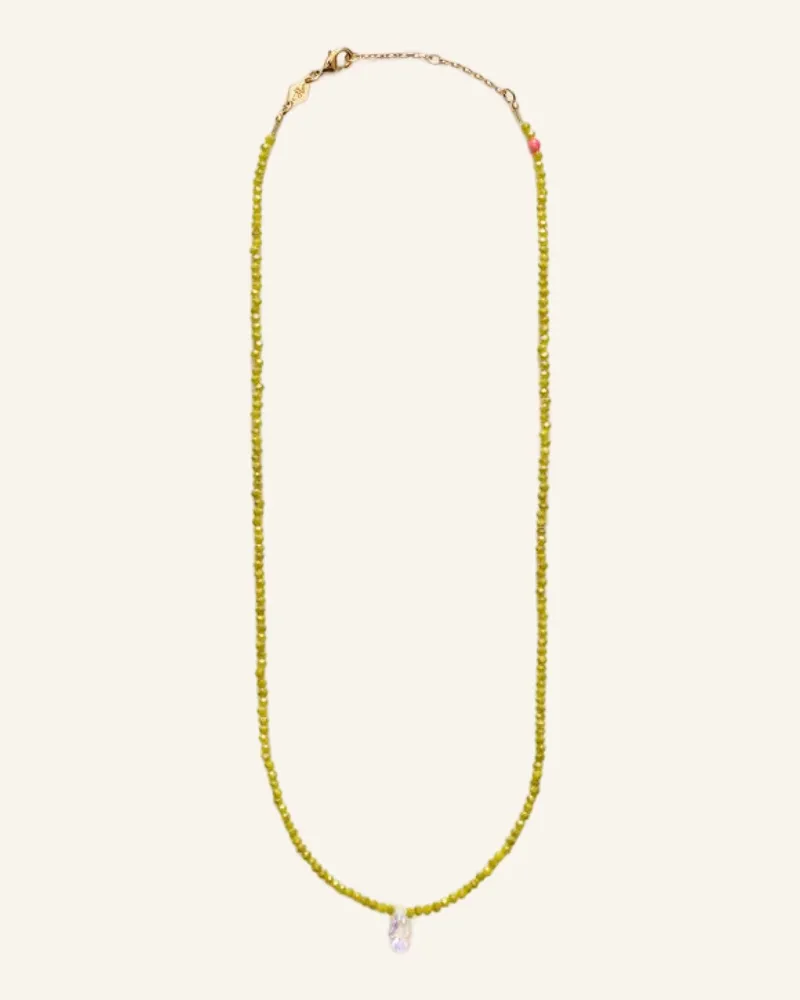 Anni Lu Halskette Cosmic Cactus Pale Olive By Glambou gold Gold