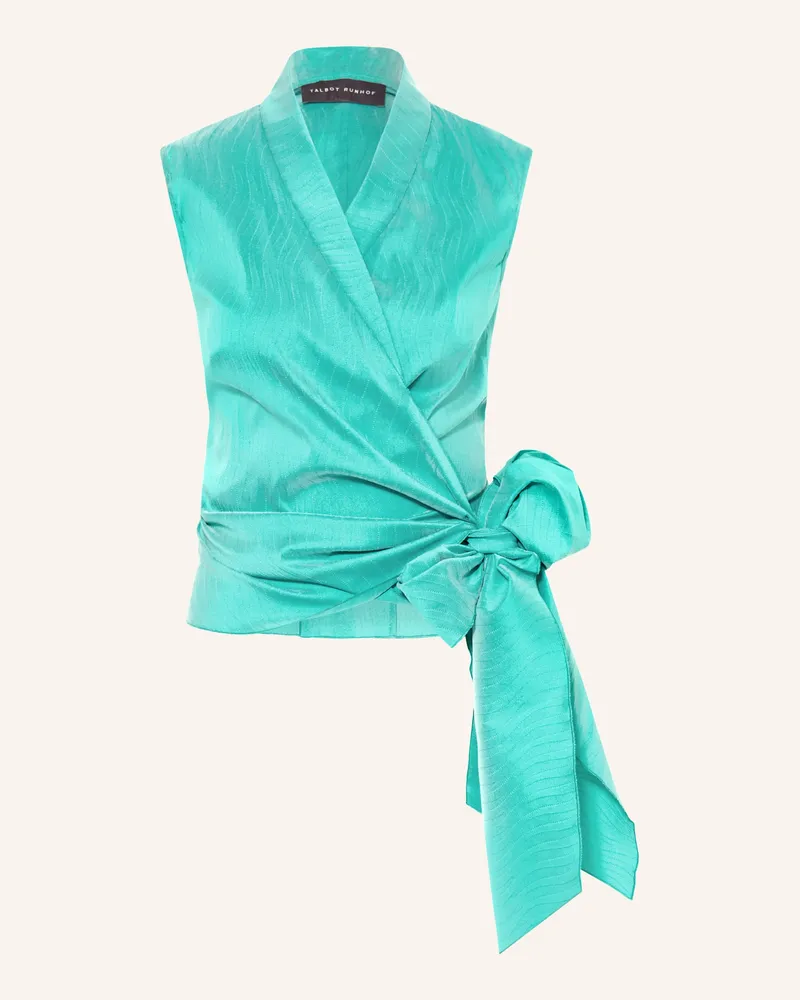 Talbot Runhof Wickelbluse gruen Türkis