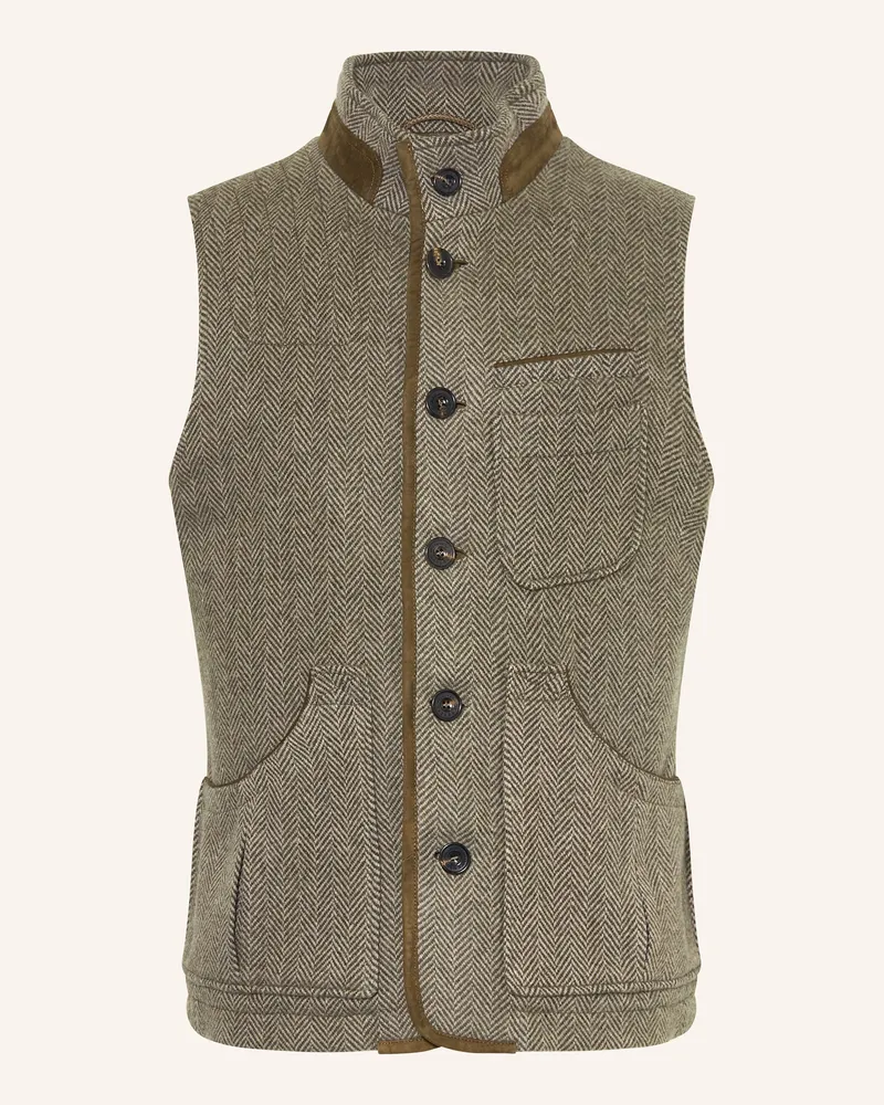 Habsburg Trachtenweste Kerscheneck beige Khaki