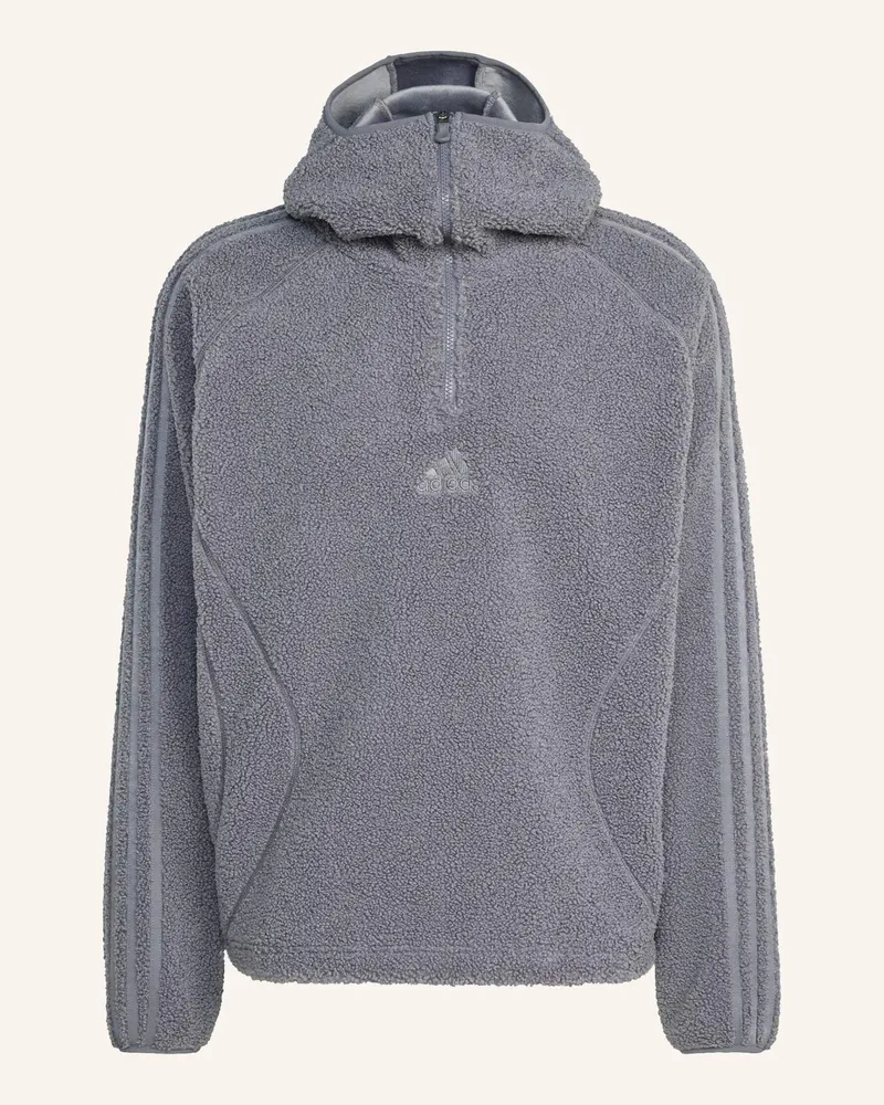 adidas BORG FLEECE TEAMGEIST 1/4 ZIP HOODIE Grau