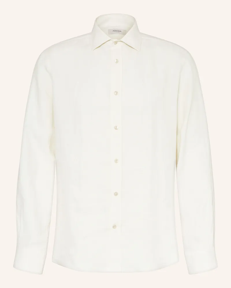 AGNONA Leinenhemd Regular Fit Weiss