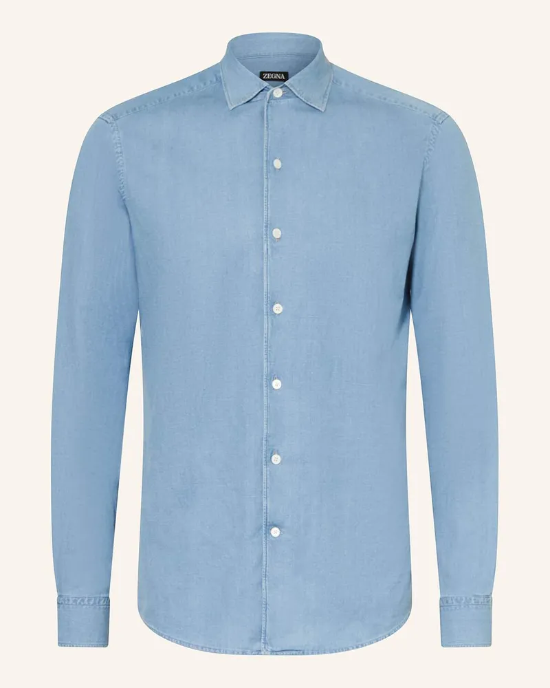 Ermenegildo Zegna Jeanshemd Regular Fit Blau