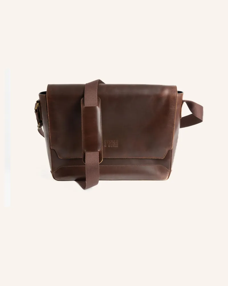 Buckle & Seam Messenger Bag TIMES Braun