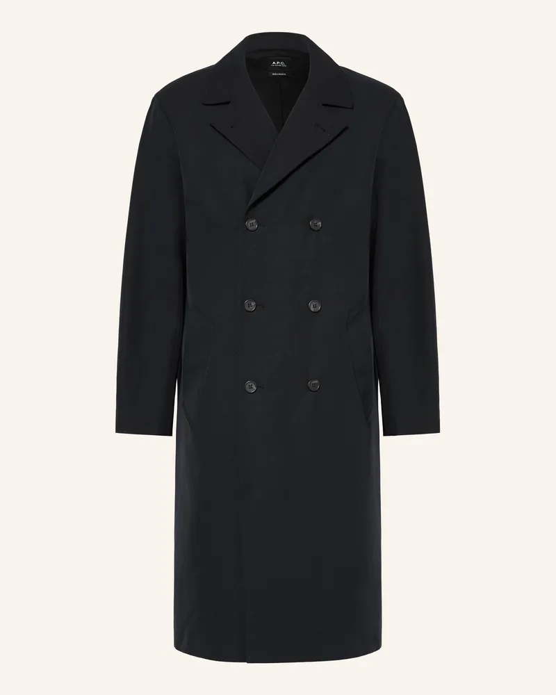 A.P.C. Mantel CROISÉ Dunkelblau