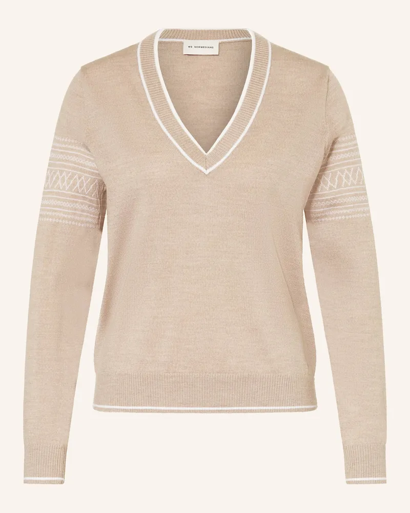 WE NORWEGIANS Pullover SIGNATURE aus Merinowolle Beige