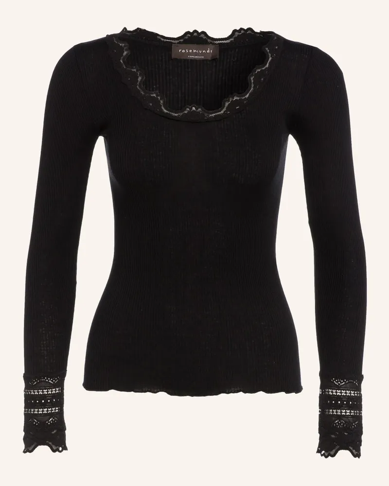 Rosemunde Longsleeve aus Seide Schwarz