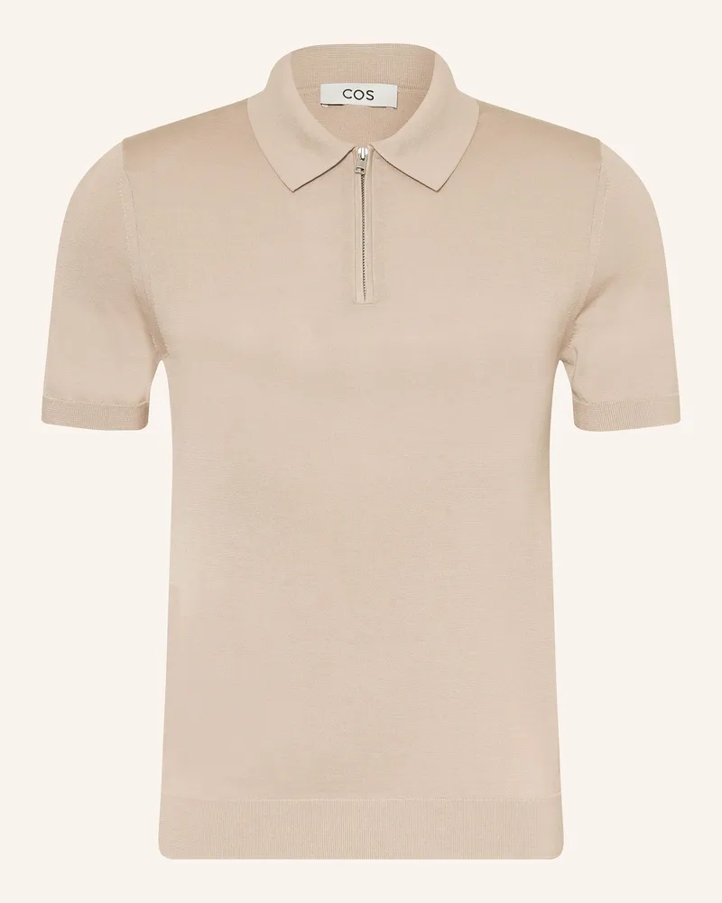 COS Strick-Poloshirt mit Seide Beige