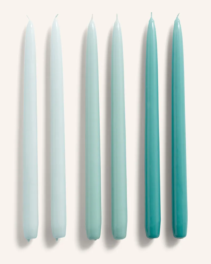 Hay 6er-Set Stabkerzen CANDLE CONICAL Türkis