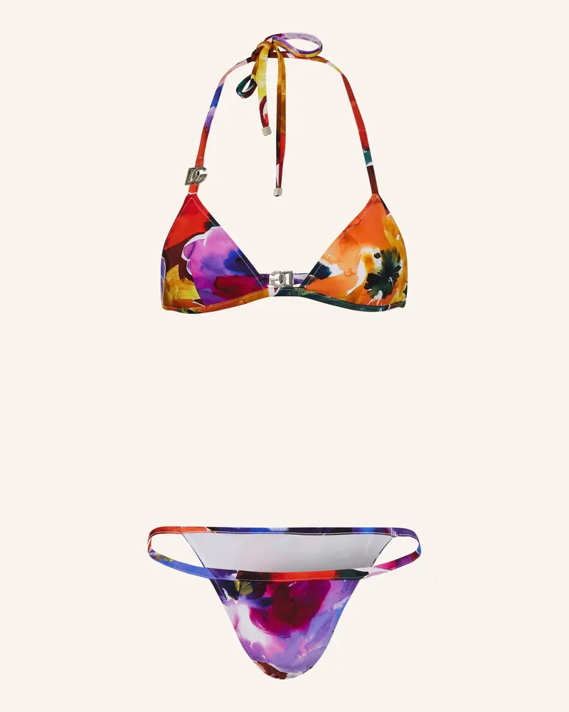 Dolce & Gabbana Triangel-Bikini FIORI Braun