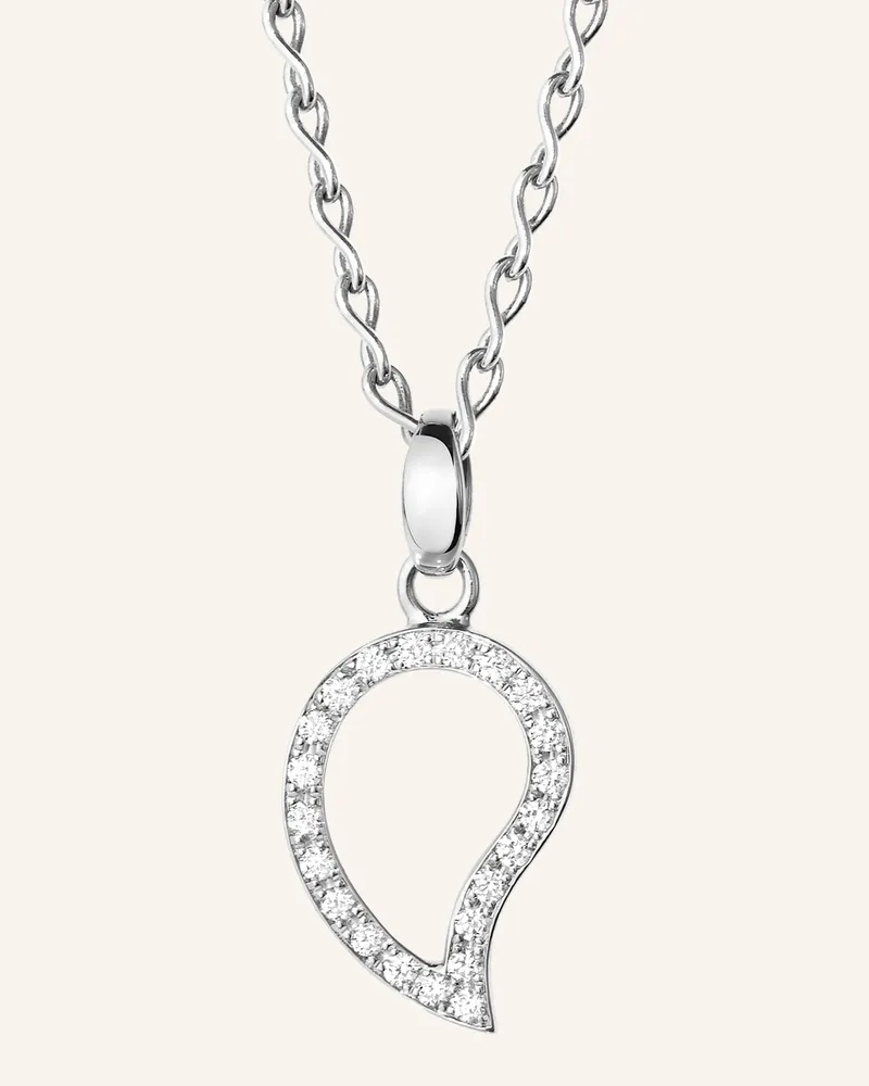 TAMARA COMOLLI Anhänger Pendant Signature Small Diamond Pavé Mit Diamant Pavé 18k Weißgold silber Weissgold