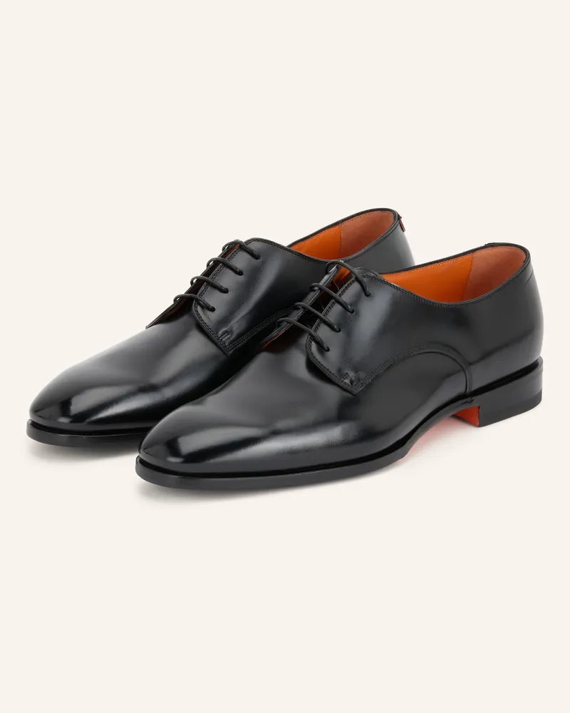 Santoni Schnürer Archer schwarz Schwarz