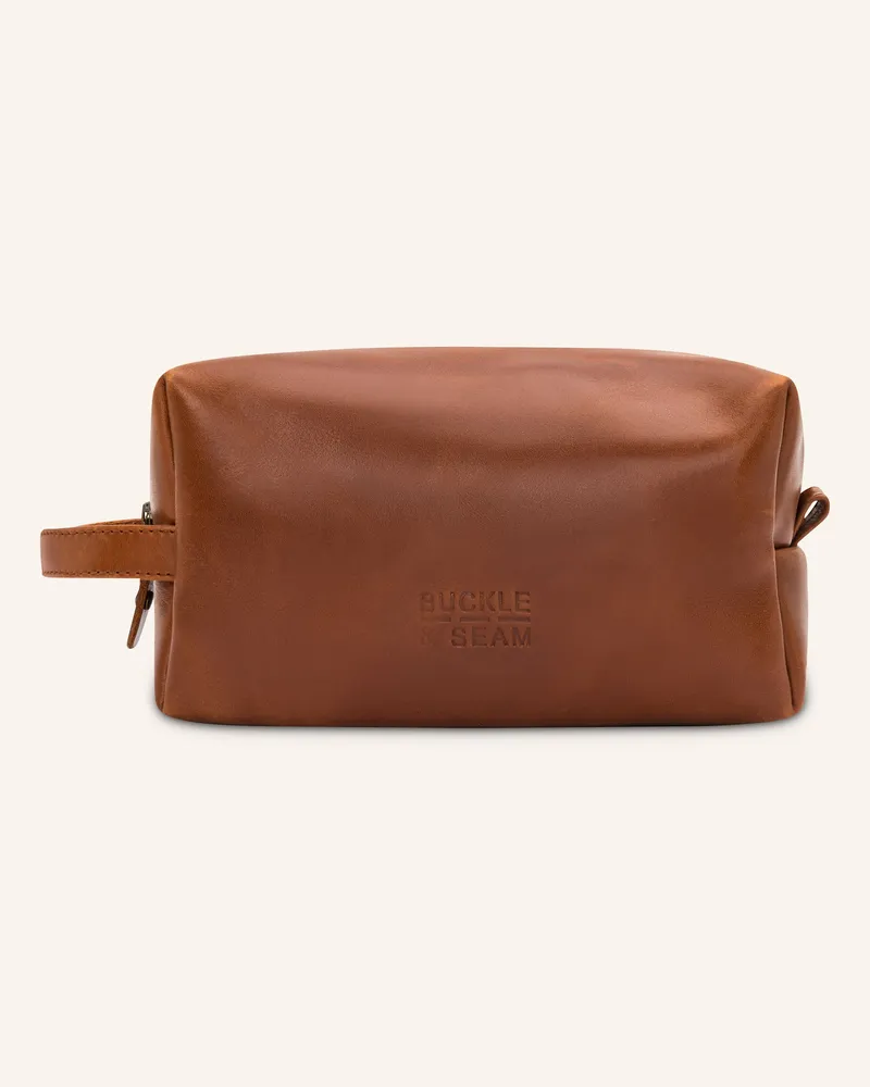 Buckle & Seam Kulturtasche Everest braun Cognac