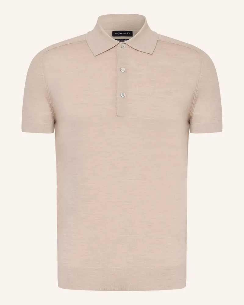 Strokesman's Strokesman Strick-Poloshirt blau Beige