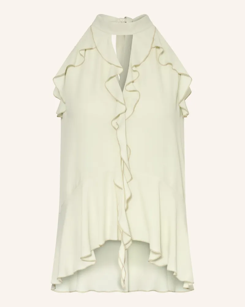 Luisa Cerano Blusentop mit Seide und Volants Ecru
