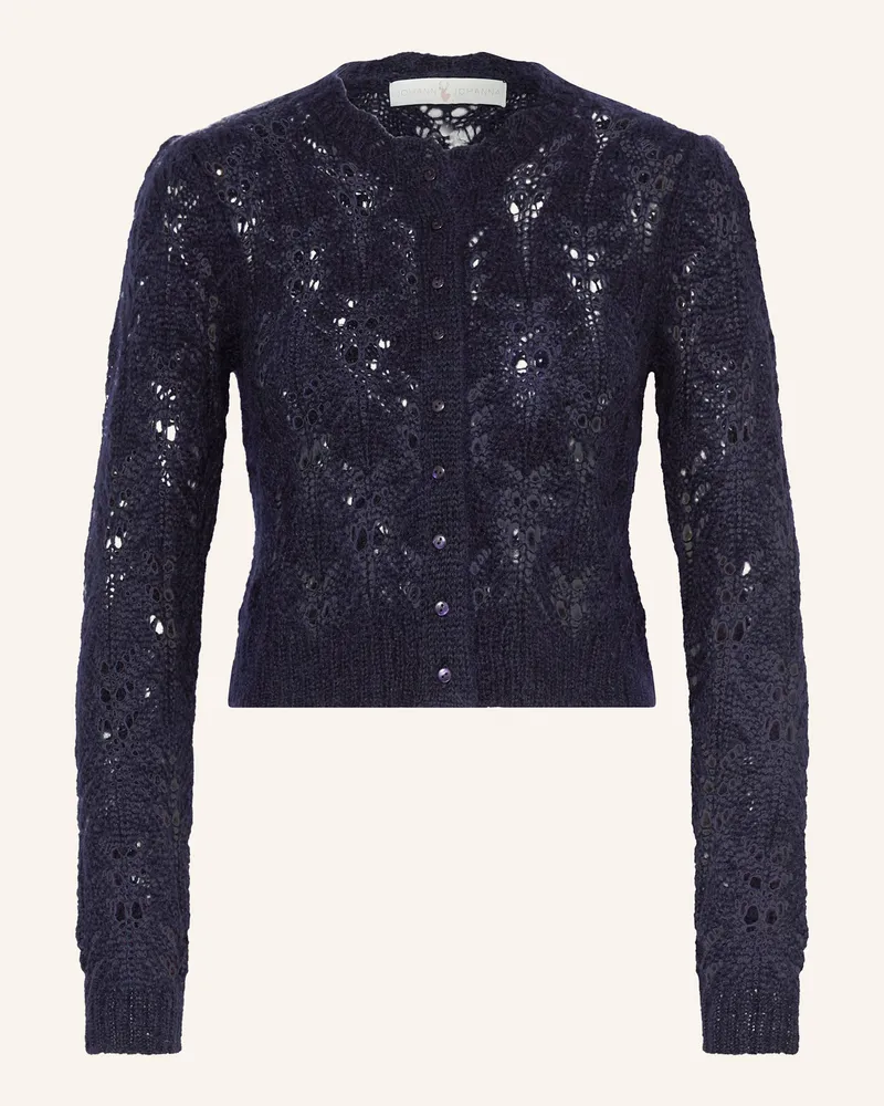 Johann & Johanna Strickjanker Mit Mohair blau Dunkelblau