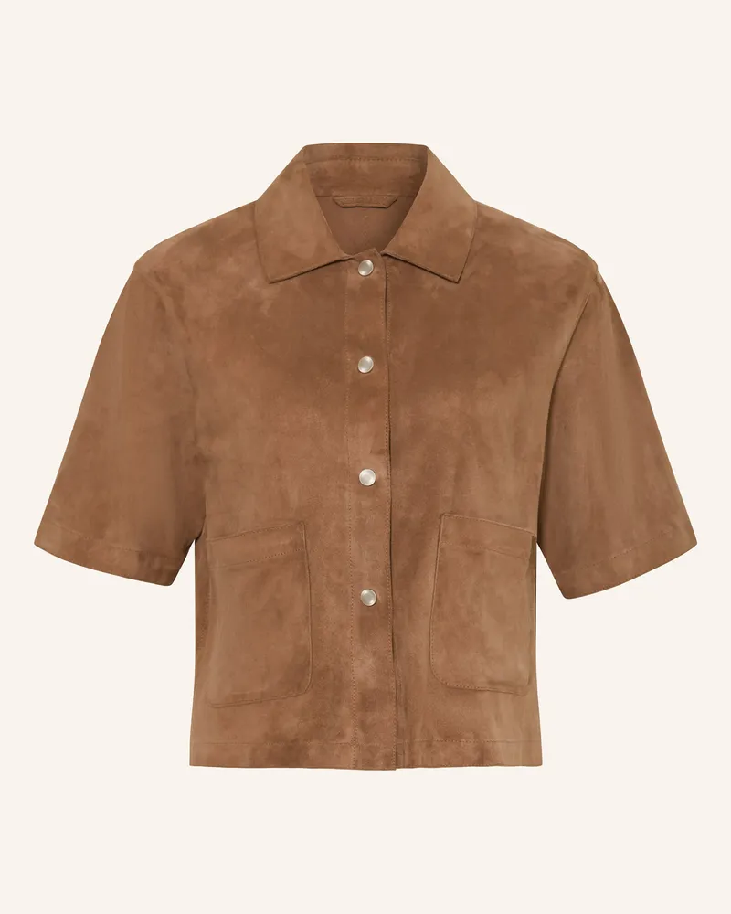 Milestone Leder-Overjacket MSRUTH Cognac