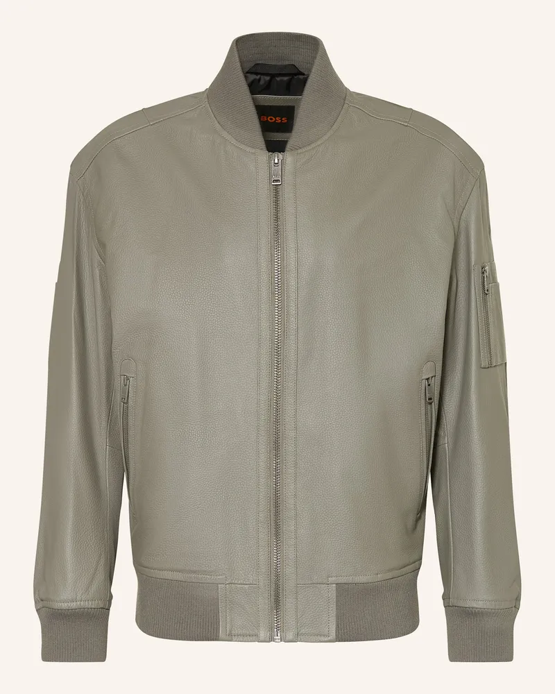 HUGO BOSS Lederblouson JAKRI Oliv