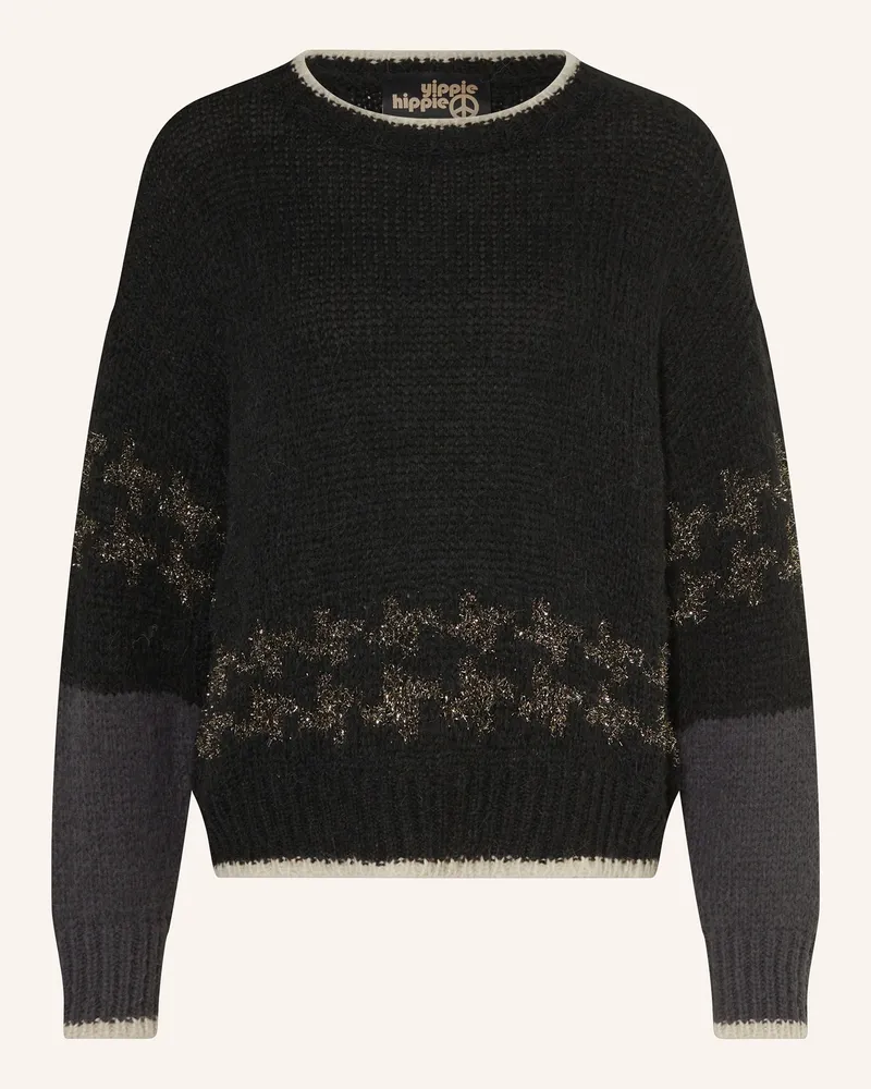 Yippie Hippie Pullover mit Glitzergarn Schwarz