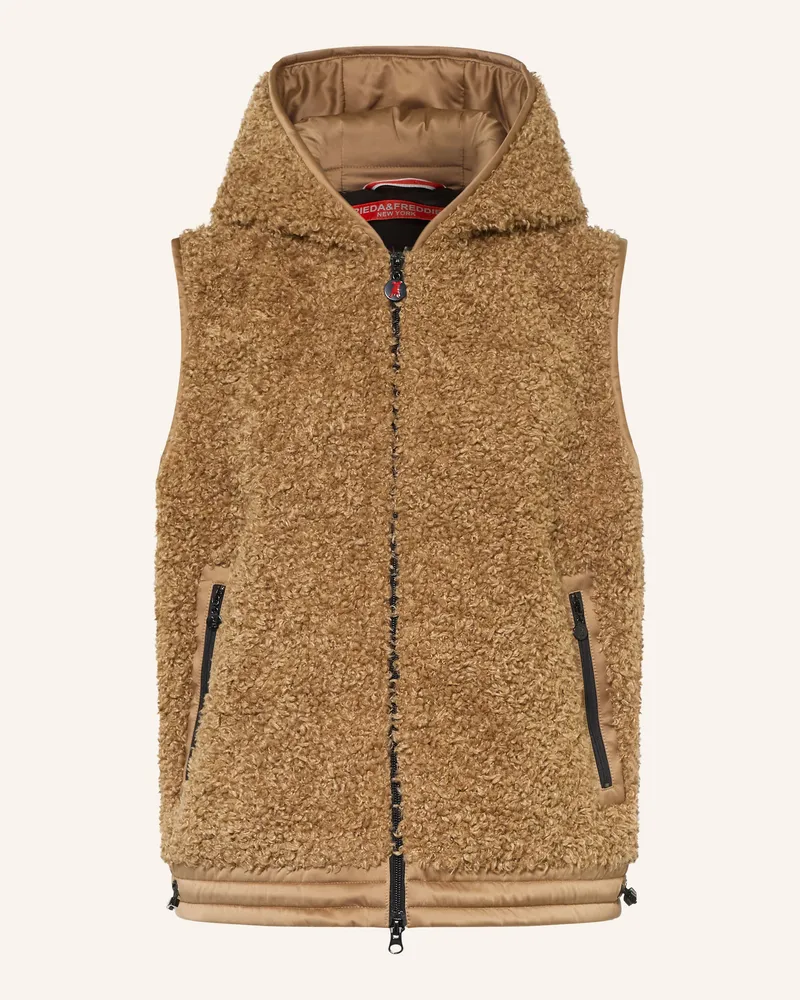 Frieda & Freddies Steppweste Miss Daisy Im Materialmix beige Camel