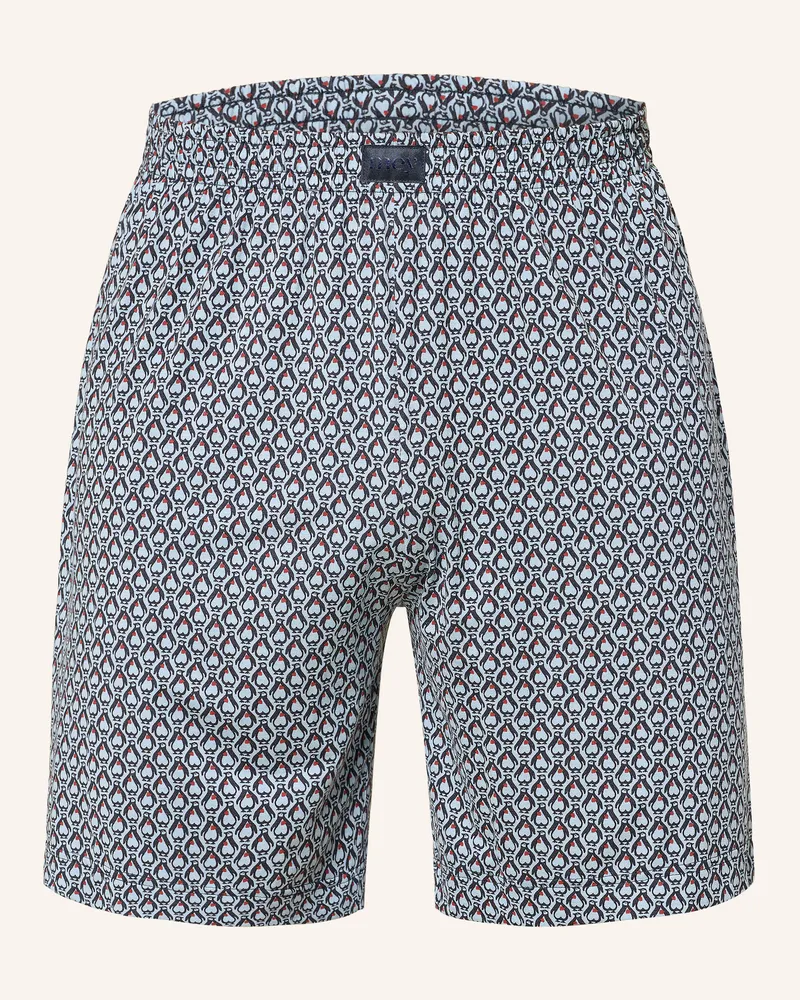 Mey Schlafshorts Serie Artic Squad blau Hellblau