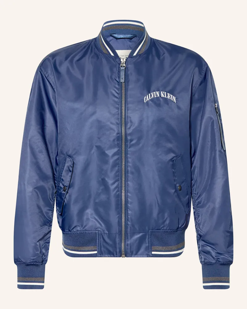 Calvin Klein Satinblouson blau Dunkelblau