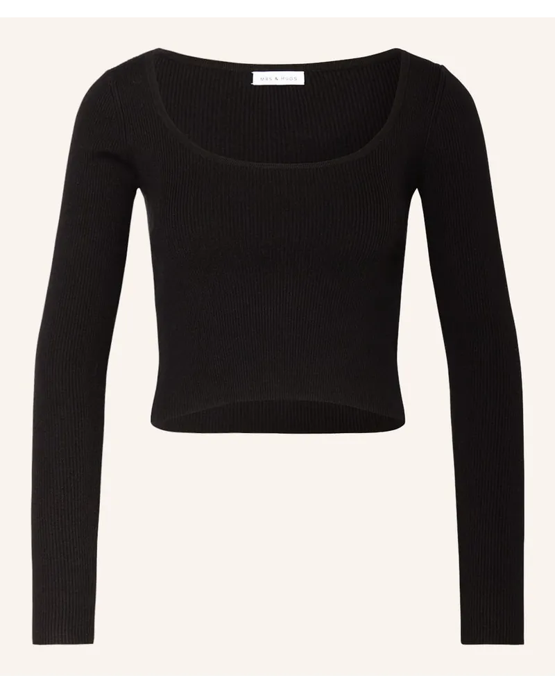 Mrs & HUGS Cropped-Pullover Schwarz