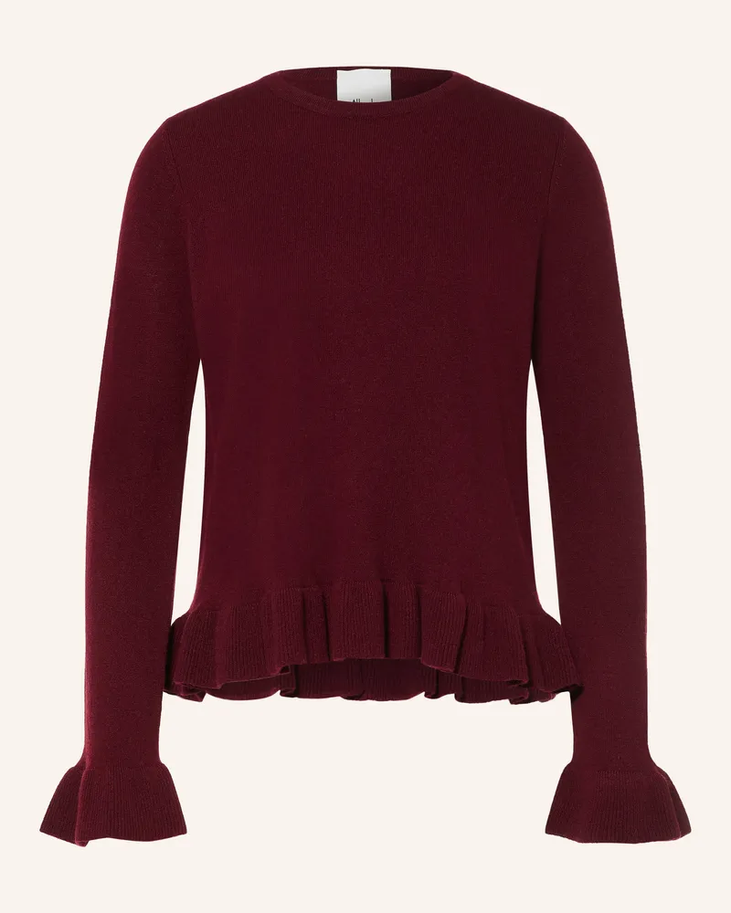 ALLUDE Pullover Mit Cashmere Und Volants rot Dunkelrot