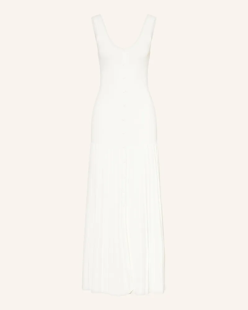 Sandro Strickkleid mit Plissees Ecru