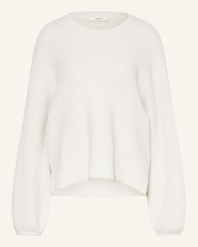 Gestuz Pullover GZALPHA mit Alpaka und Glitzergarn Weiss