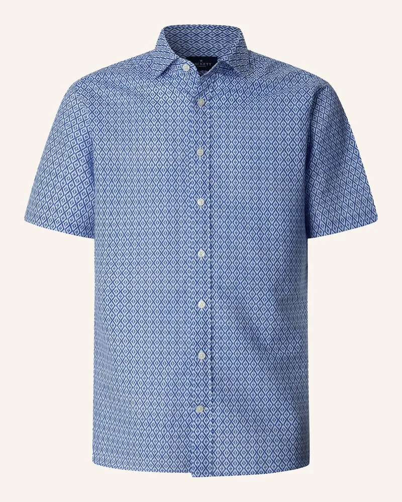 Hackett Freizeithemd Clay Print Ss blau Blau