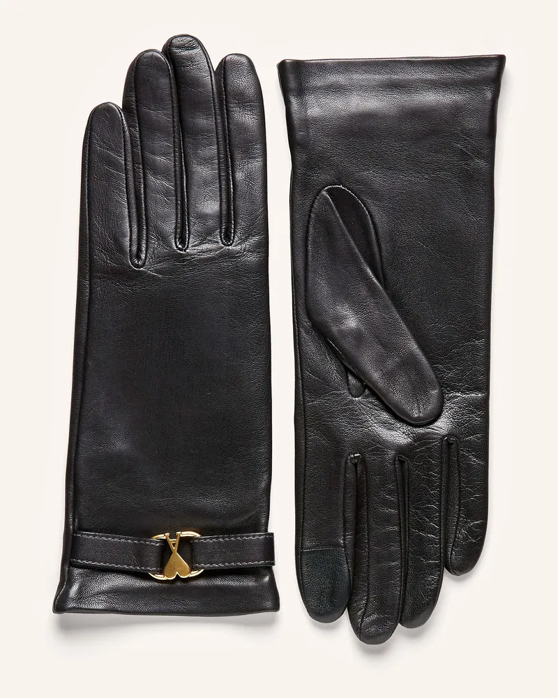 AMI Paris Lederhandschuhe Schwarz