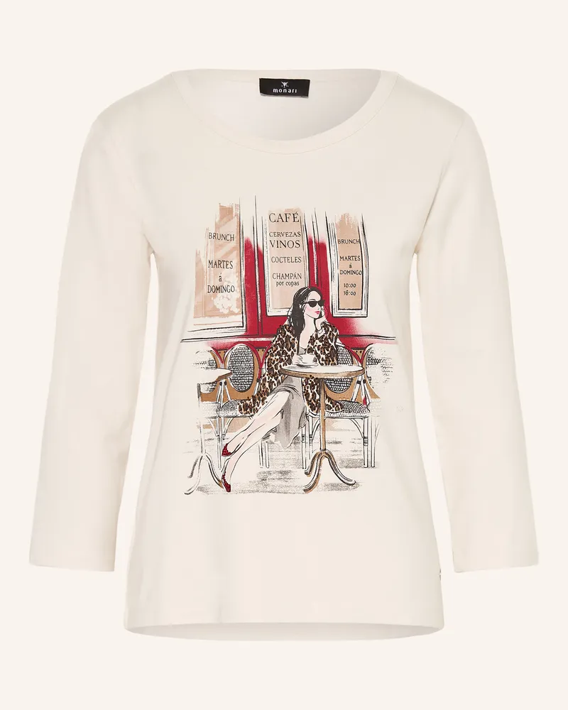 monari Shirt Mit 3/4-Arm Und Schmucksteinen weiss Ecru