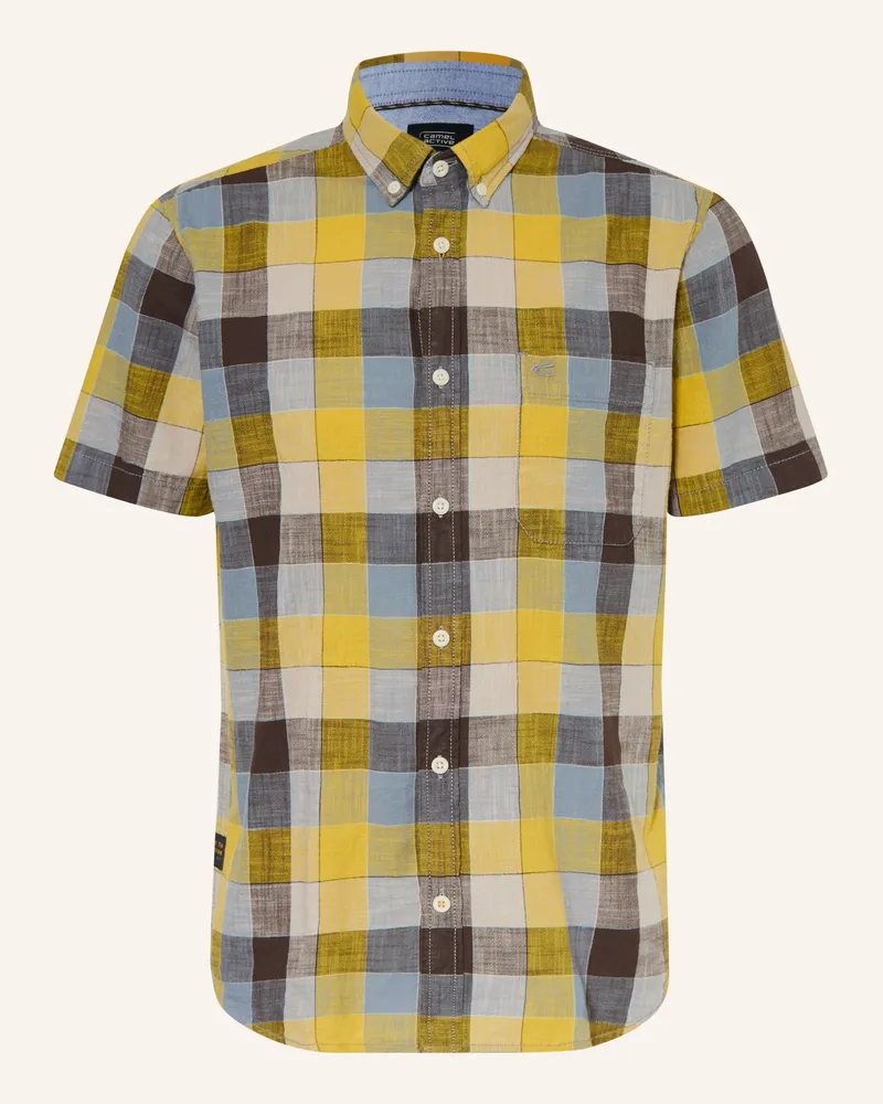 Camel Active Kurzarm-Hemd Regular Fit gelb Dunkelgelb