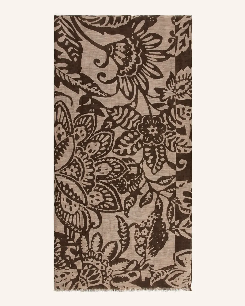 Marc O'Polo Schal Mit Leinen braun Dunkelbraun