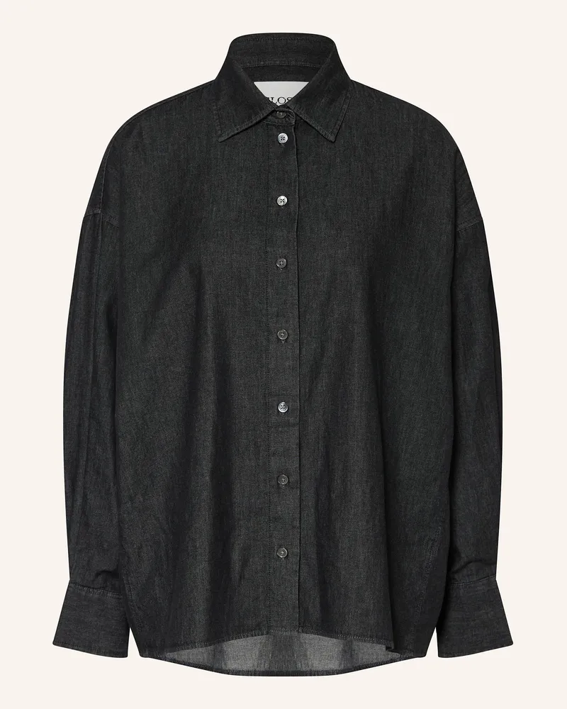 Closed Oversized-Hemdbluse Dunkelgrau