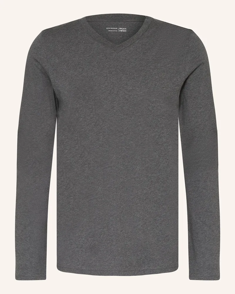 Schiesser Schlafshirt MIX+RELAX Dunkelgrau