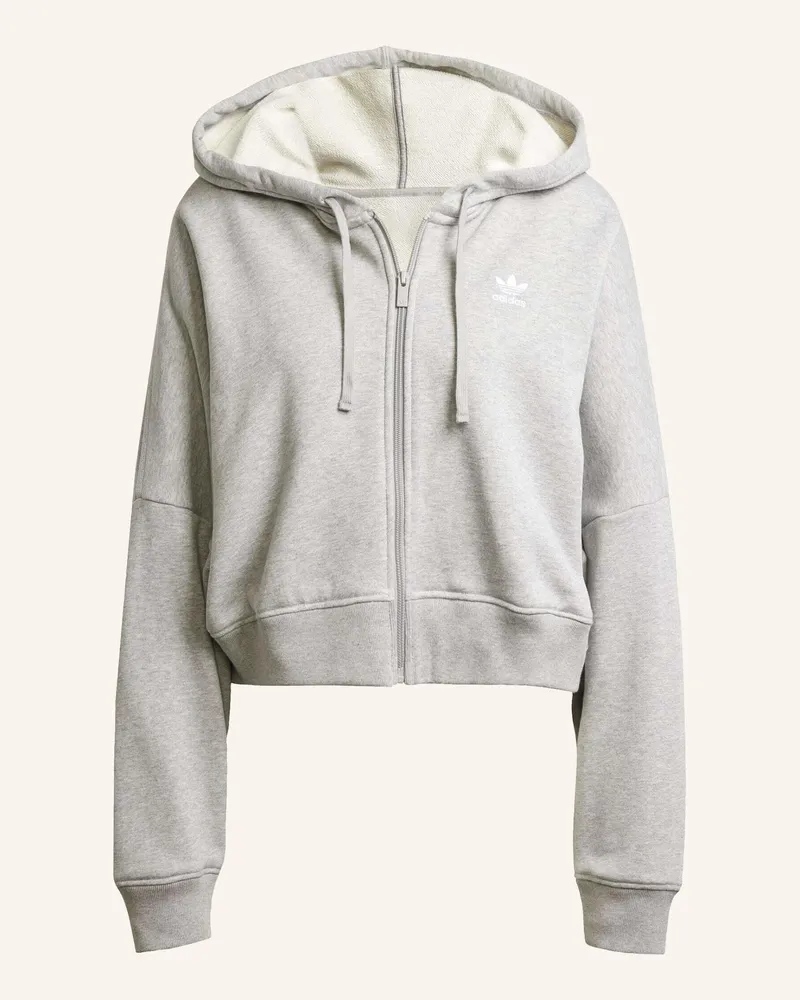 adidas ESSENTIALS SHORT FRENCH TERRY KAPUZENJACKE Grau