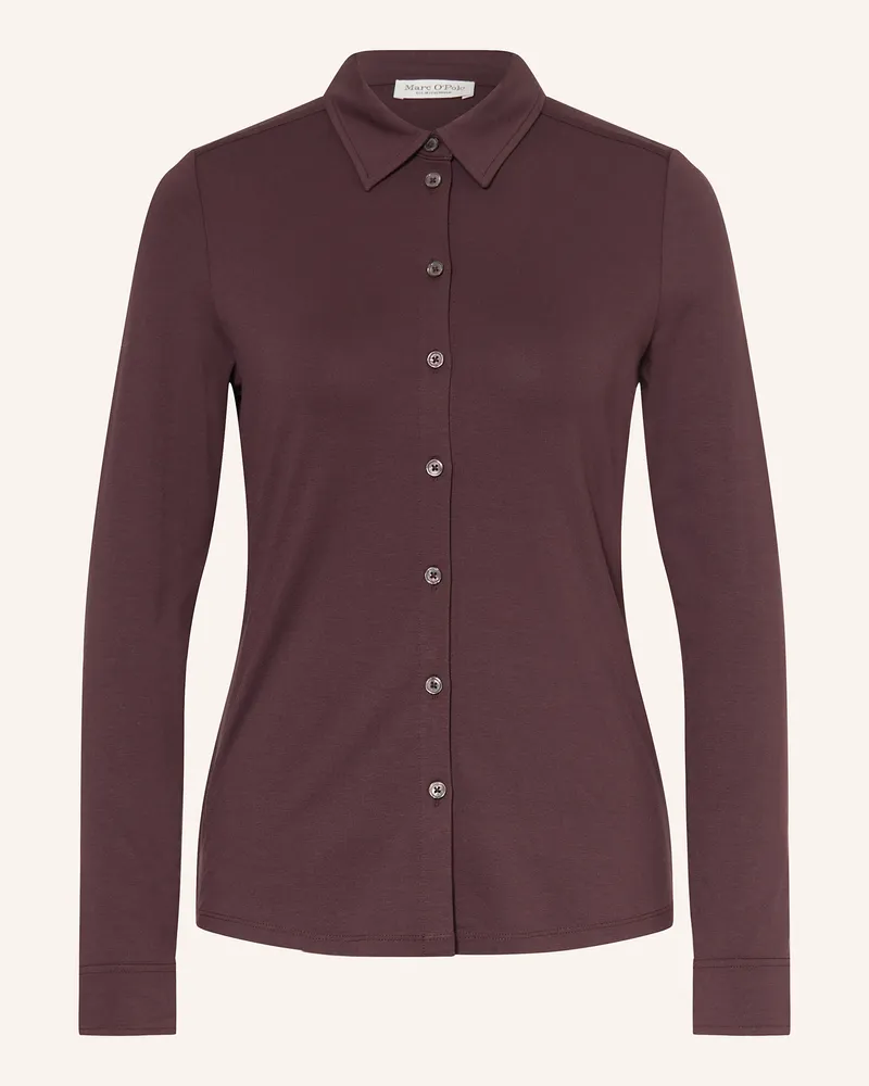 Marc O'Polo Hemdbluse aus Jersey Dunkelrot