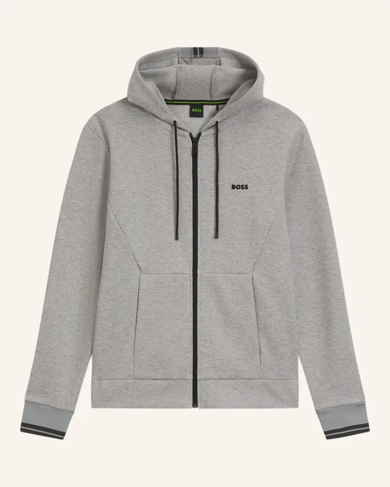 HUGO BOSS Sweatshirt FZ HOODIE ZONE Regular Fit Silber