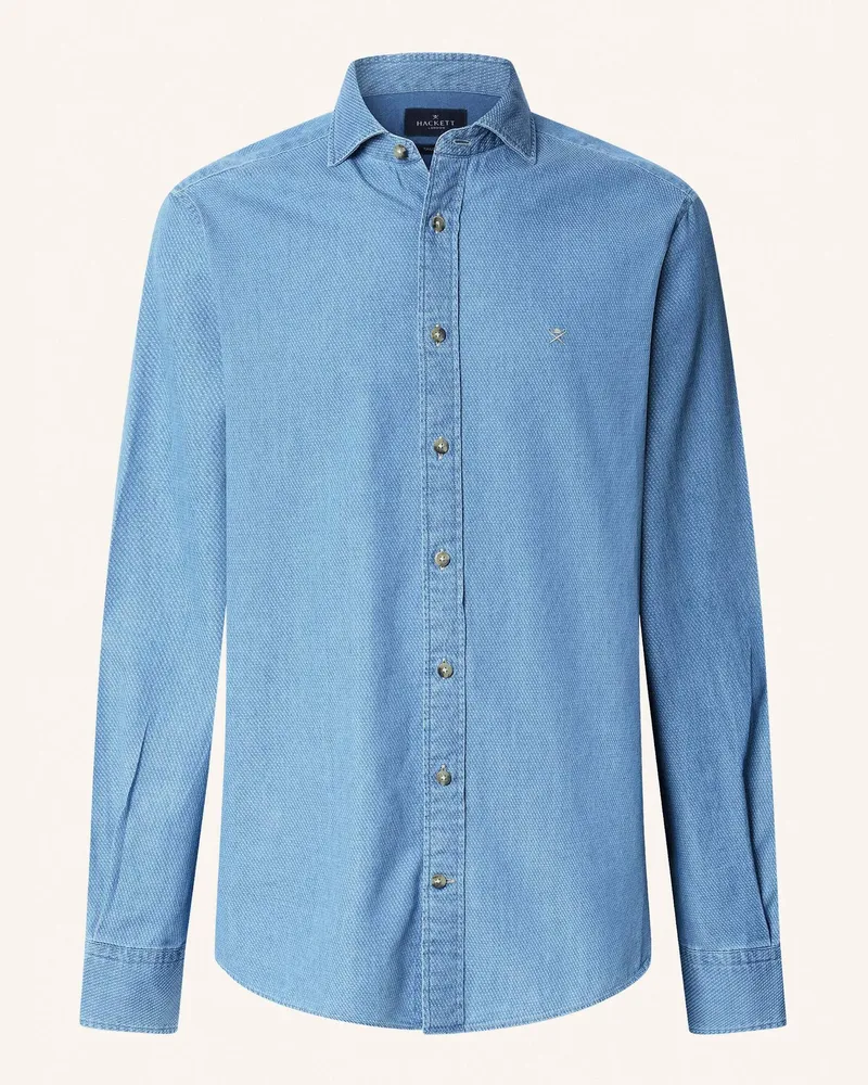 Hackett Freizeithemd INDIGO DOBBY Hellblau