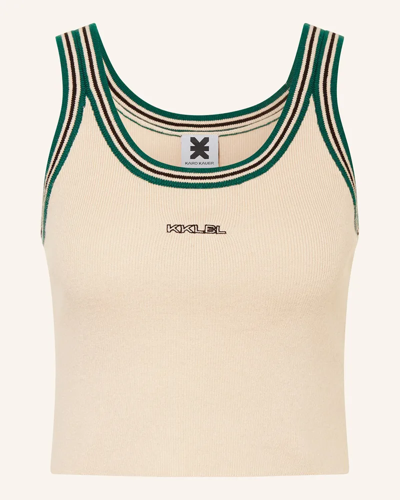 Karo Kauer Cropped-Stricktop beige Creme