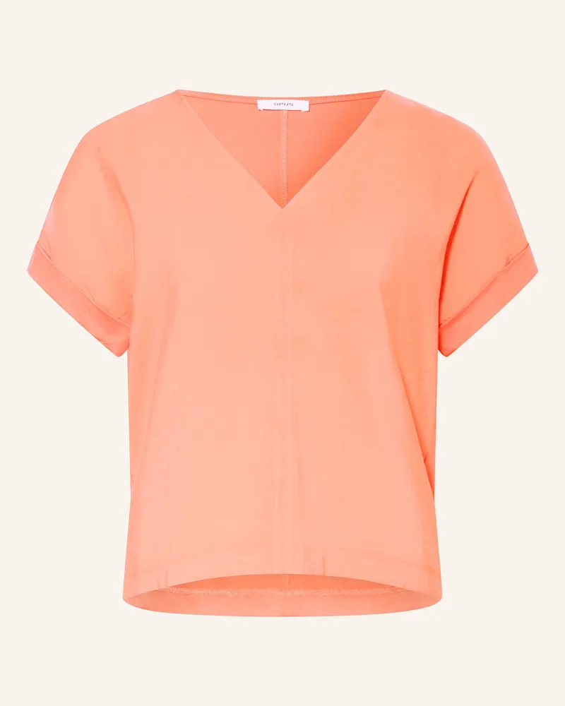 OPUS T-Shirt SOLME im Materialmix Hellorange