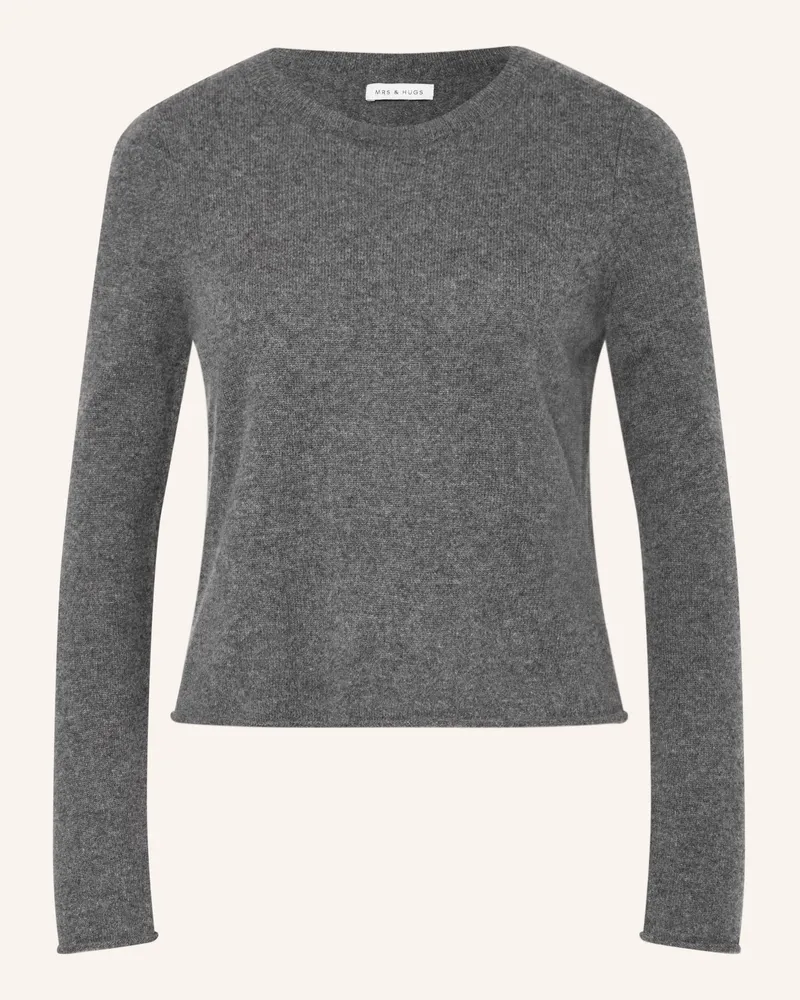 Mrs & HUGS Cashmere-Pullover grau Dunkelgrau