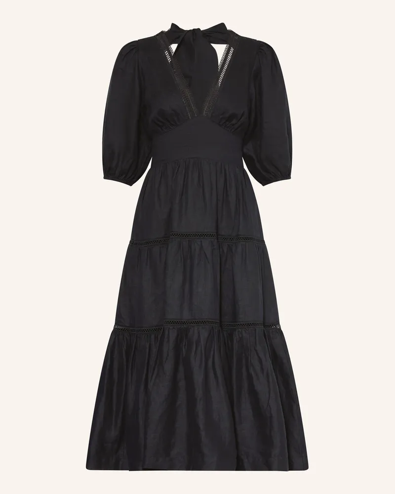 Heidi Klein Strandkleid Meteora Aus Leinen Mit Cut-Out schwarz Schwarz