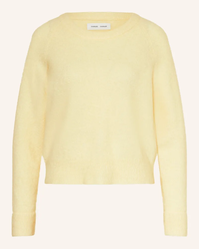 Samsøe & Samsøe Pullover NOR O-N SHORT mit Alpaka Hellgelb