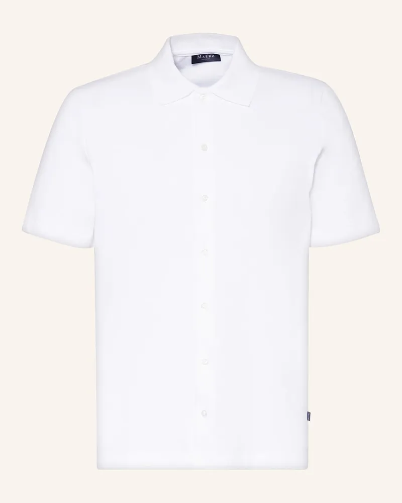 Maerz Kurzarm-Hemd Regular Fit aus Jersey Weiss