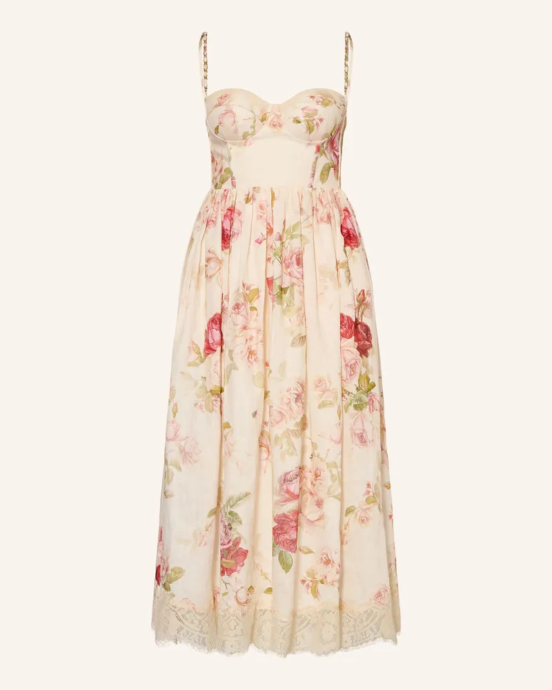 Zimmermann Leinenkleid Roselight rosa Creme