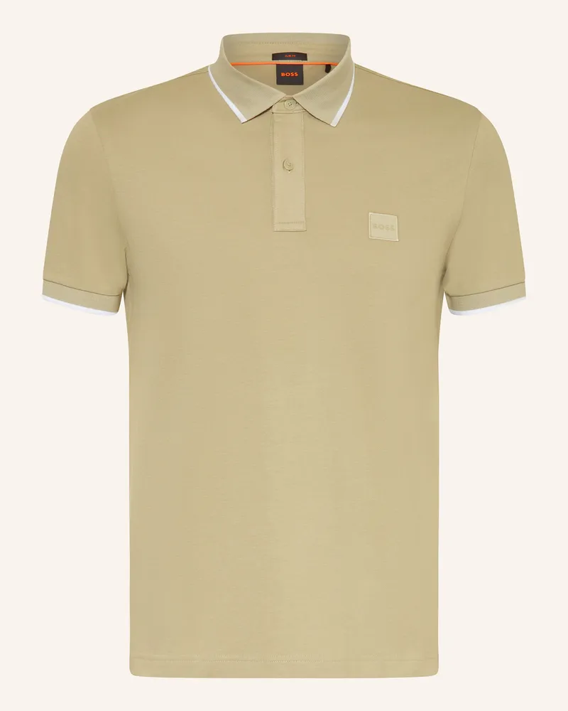 HUGO BOSS Piqué-Poloshirt Passertip gruen Oliv