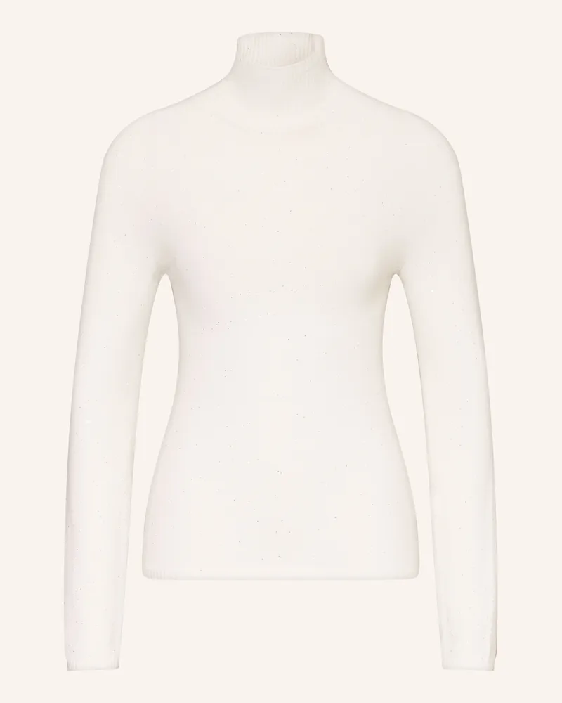 Rich&Royal Rollkragenpullover mit Pailletten Ecru
